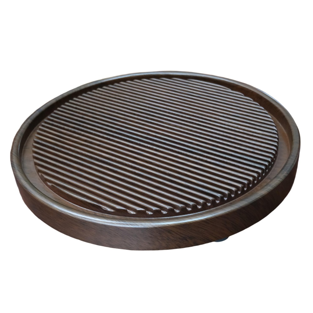 【自在坊茶具】萬川圓形電木茶盤 電木茶盤 茶盤 實木茶盤 木製茶盤 泡茶臺 排水式 高端茶具【全館滿599免運】-細節圖3