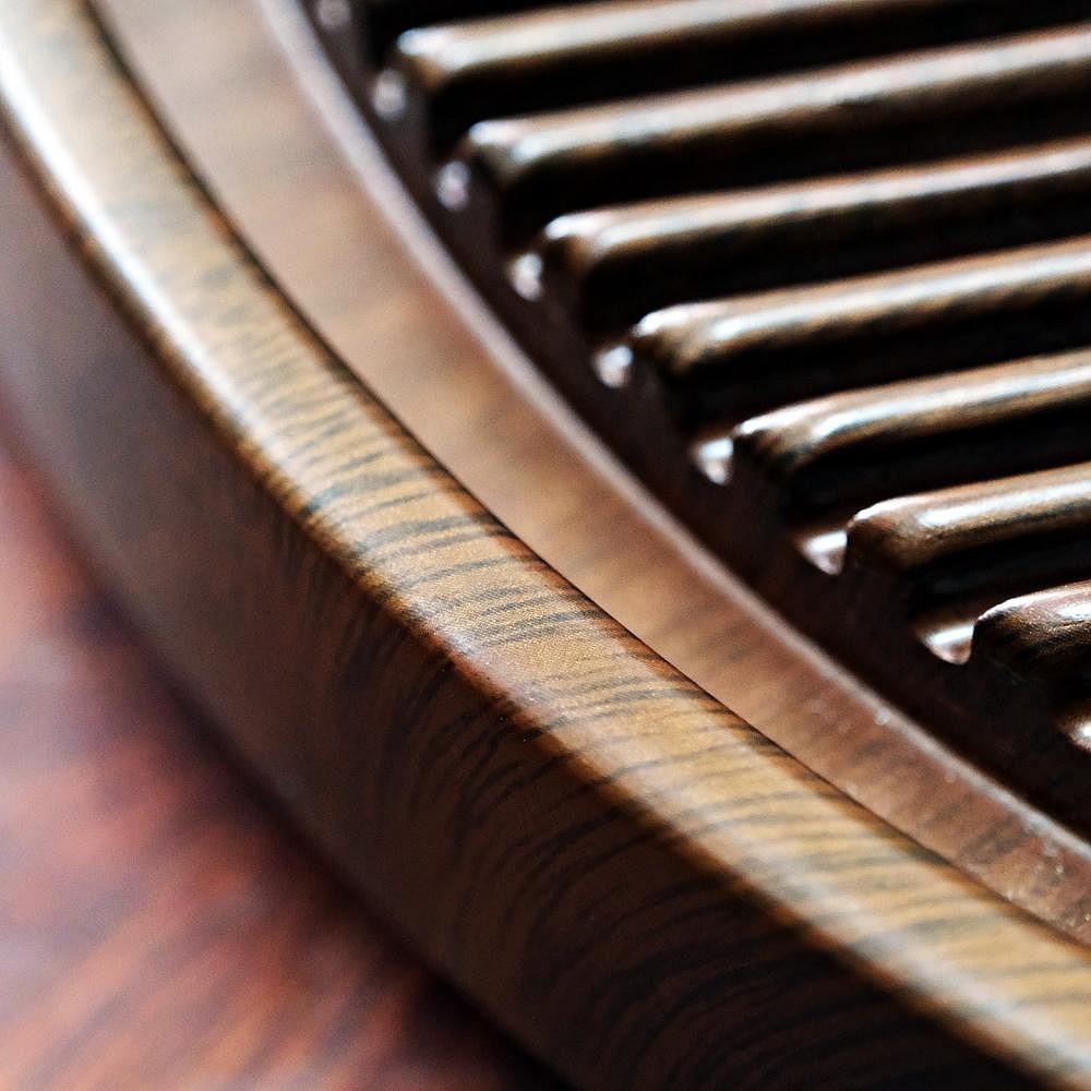 【自在坊茶具】萬川圓形電木茶盤 電木茶盤 茶盤 實木茶盤 木製茶盤 泡茶臺 排水式 高端茶具【全館滿599免運】-細節圖8