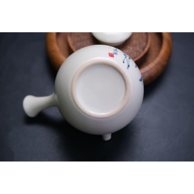 【自在坊茶具】蘇打釉繪竹側把壺-190ML茶壼 陶瓷茶壼 陶瓷工藝 蘇打釉 側把壼 瓷壼【全館滿599免運】-細節圖2