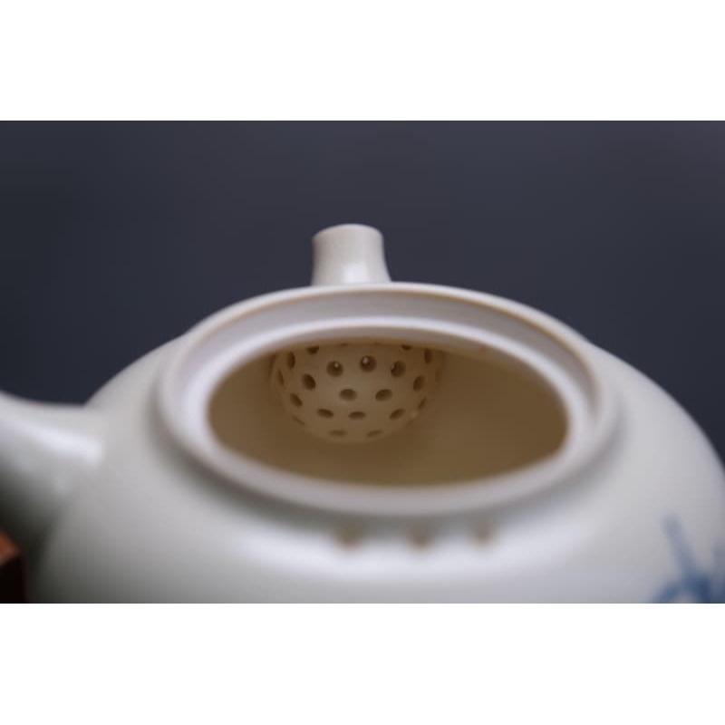 【自在坊茶具】蘇打釉繪竹側把壺-190ML茶壼 陶瓷茶壼 陶瓷工藝 蘇打釉 側把壼 瓷壼【全館滿599免運】-細節圖3