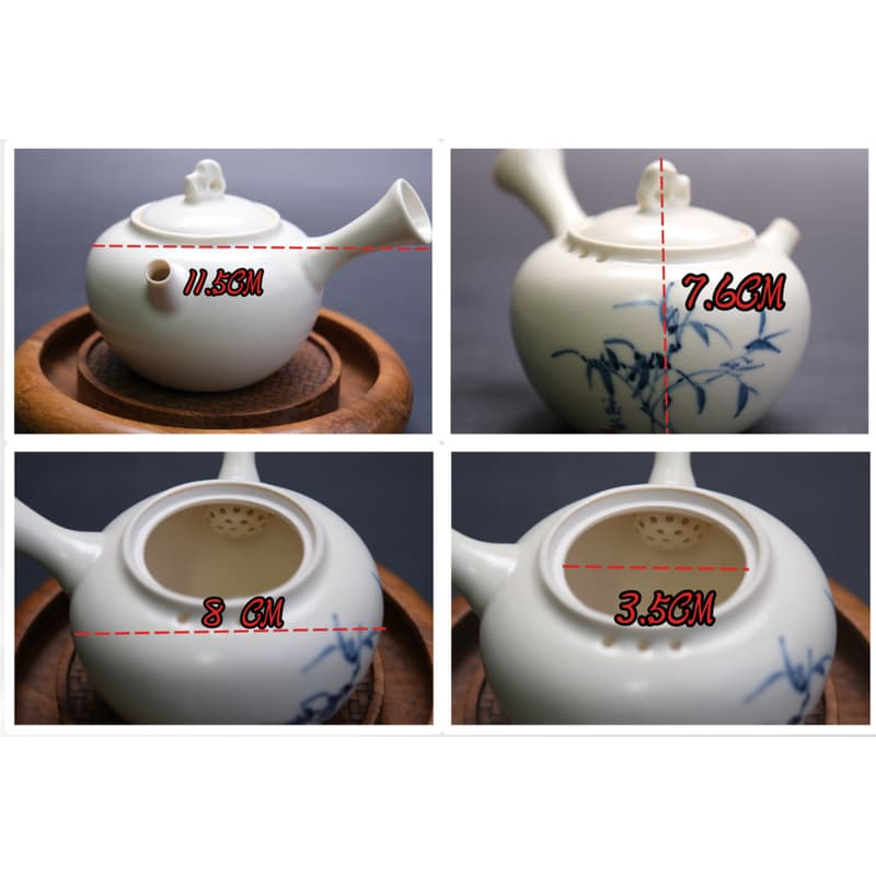 【自在坊茶具】蘇打釉繪竹側把壺-190ML茶壼 陶瓷茶壼 陶瓷工藝 蘇打釉 側把壼 瓷壼【全館滿599免運】-細節圖4