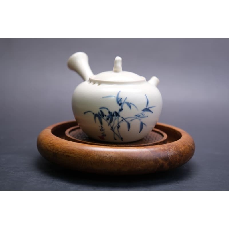 【自在坊茶具】蘇打釉繪竹側把壺-190ML茶壼 陶瓷茶壼 陶瓷工藝 蘇打釉 側把壼 瓷壼【全館滿599免運】-細節圖7