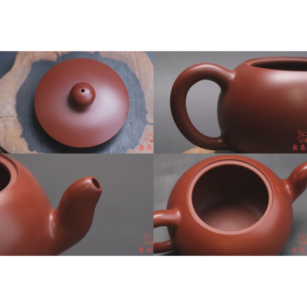 【自在坊茶具】茶壼 紫砂壼 宜興紫砂【邵美華大紅袍一粒珠壺-320ML】工藝師手作手工茶壼 出湯順暢【全館滿599免運】-細節圖11