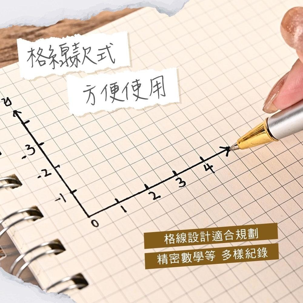 線圈筆記本 A5/B5【ARZ】【D249】空白 網格 橫線 記事本 牛皮筆記本 旅行手帳 記帳簿 線圈本 側翻本 畫本-細節圖6