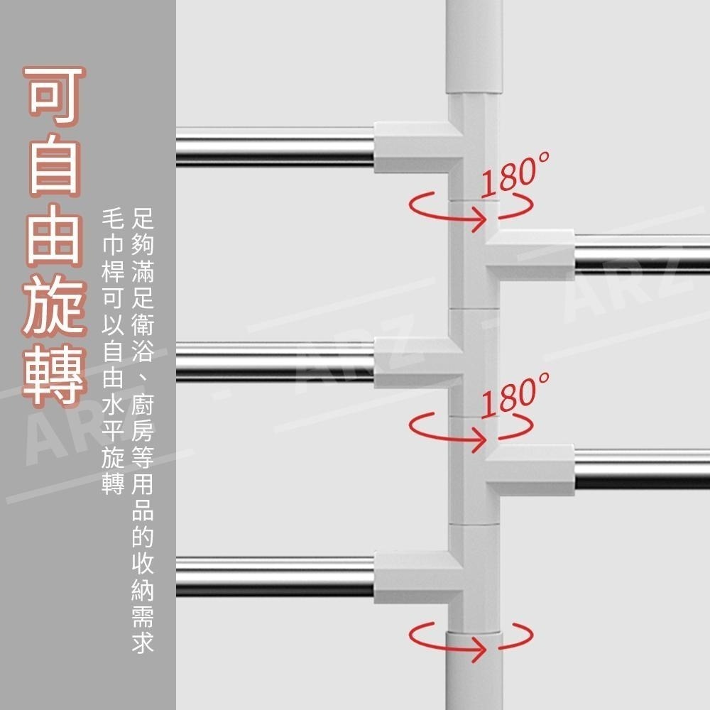 旋轉毛巾架 抹布架【ARZ】【E109】晾曬架 毛巾桿 不鏽鋼毛巾架 浴室 廚房收納 抹布置物架 衣架收納 衛浴置物架-細節圖2