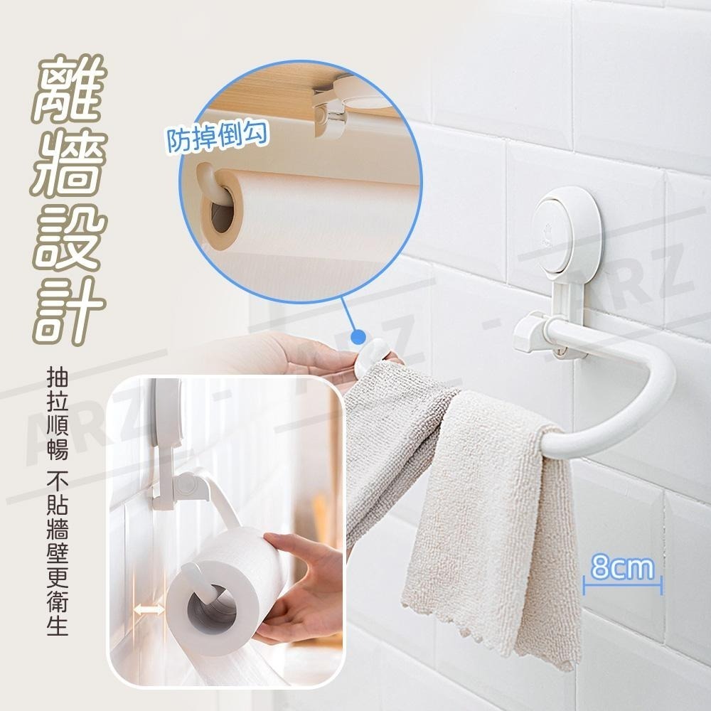 太力 廚房紙巾架 無痕強力吸盤【ARZ】【E072】 餐巾紙架 浴室毛巾架 抹布架 衣夾收納架 衣架收納架 浴室衛生紙架-細節圖6