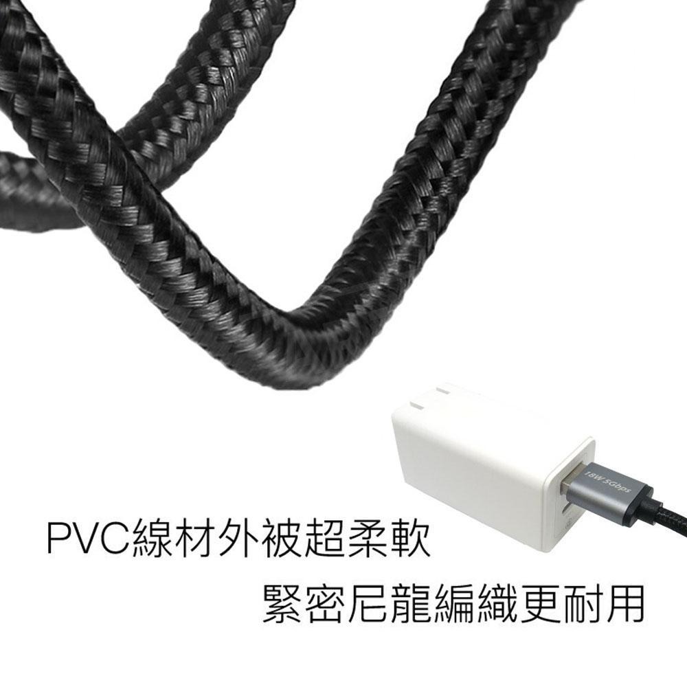 Polywell 編織充電線 USB3.1【ARZ】【E005】QC3.0 iPhone 快充線 Type C 傳輸線-細節圖6