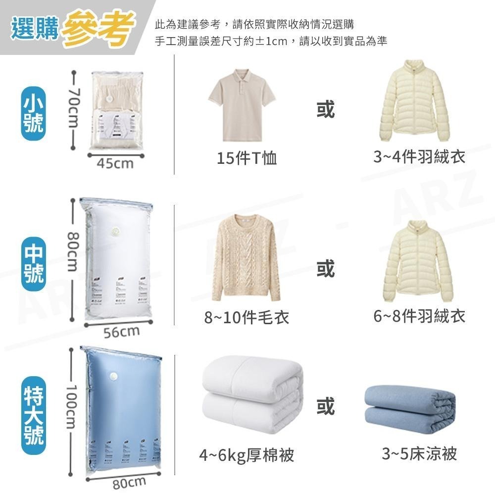 太力 真空壓縮袋【ARZ】【E075】棉被壓縮袋 真空壓縮收納袋 衣服收納袋 衣物收納袋 搬家袋 衣櫃收納袋 真空收納袋-細節圖8