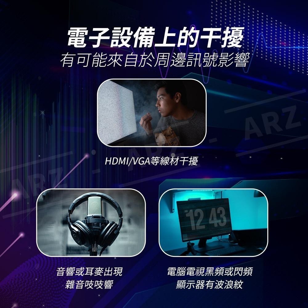 濾波器 濾波磁環 3.5/5/7/9/13mm【ARZ】【D149】監視器可用 抗干擾磁環 消磁環 線上濾波器 扣式磁環-細節圖2