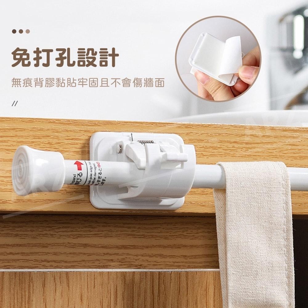 免打孔 窗簾桿固定夾 2入【ARZ】【D076】不留痕 收線器 固定器 毛巾桿 窗簾桿 夾子掛勾 掛桿 桿子 支架 掛夾-細節圖3
