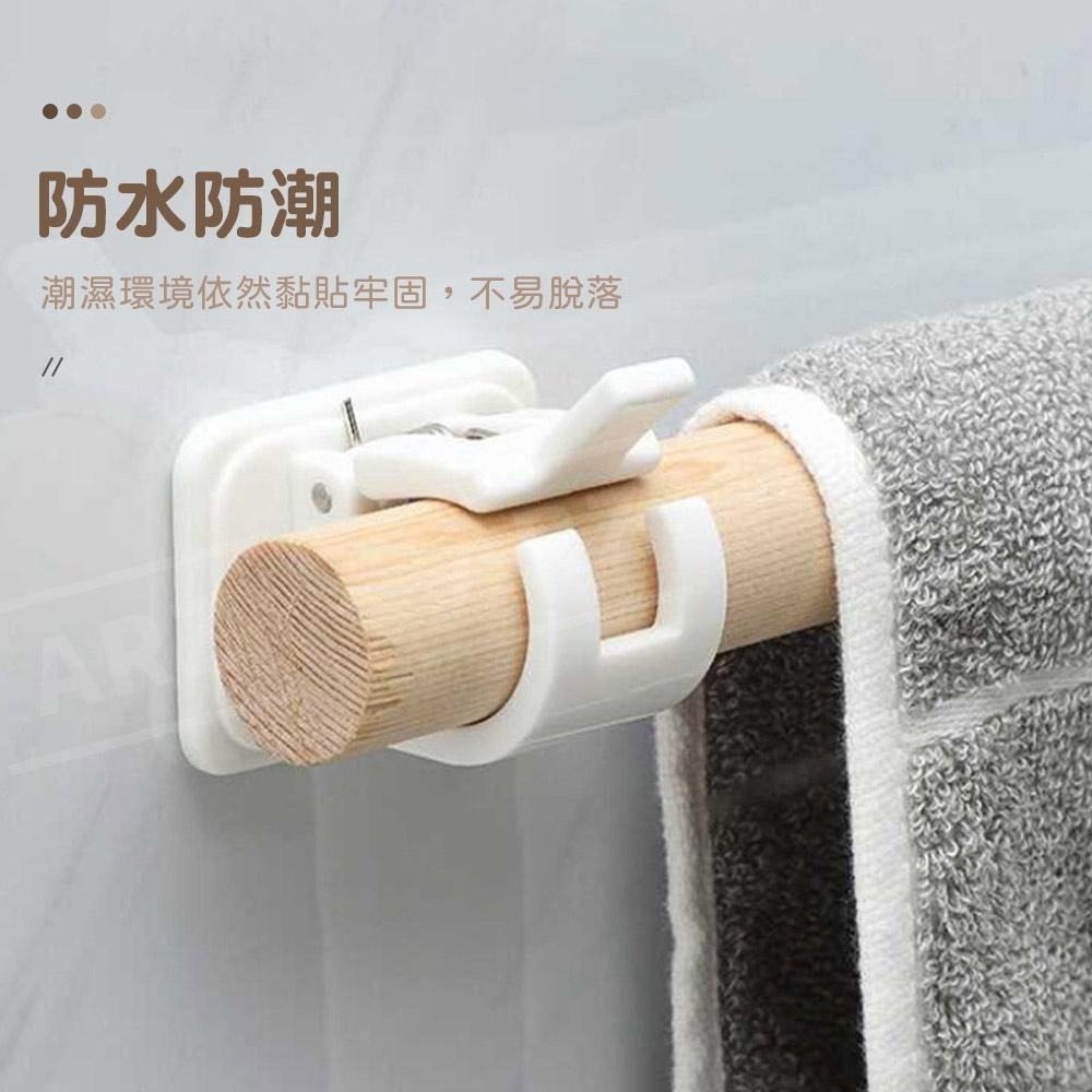 免打孔 窗簾桿固定夾 2入【ARZ】【D076】不留痕 收線器 固定器 毛巾桿 窗簾桿 夾子掛勾 掛桿 桿子 支架 掛夾-細節圖4