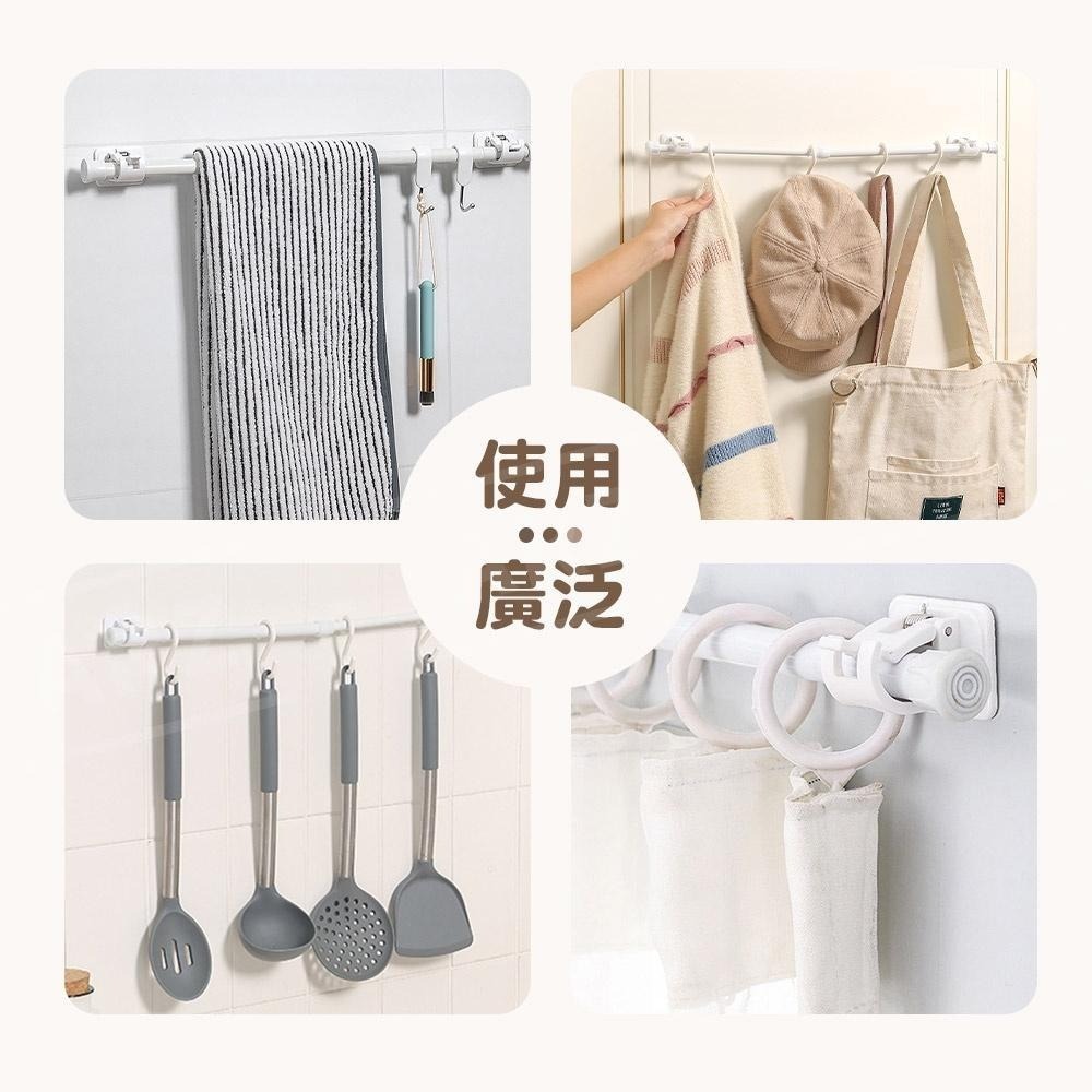 免打孔 窗簾桿固定夾 2入【ARZ】【D076】不留痕 收線器 固定器 毛巾桿 窗簾桿 夾子掛勾 掛桿 桿子 支架 掛夾-細節圖9