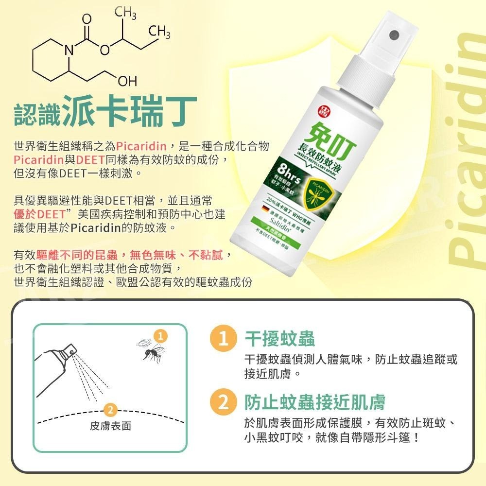 免叮長效防蚊液 80ml 派卡瑞丁20% 台灣製【ARZ】【E127】露營用品 防蚊噴霧 小黑蚊防蚊液Picaridin-細節圖3