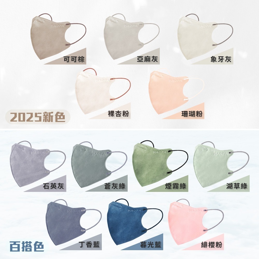 HAOFA 新色 醫療N95口罩 台灣製 獨立包裝【ARZ】【D050】醫療口罩 醫用口罩 立體口罩 3D口罩 4D口罩-細節圖3