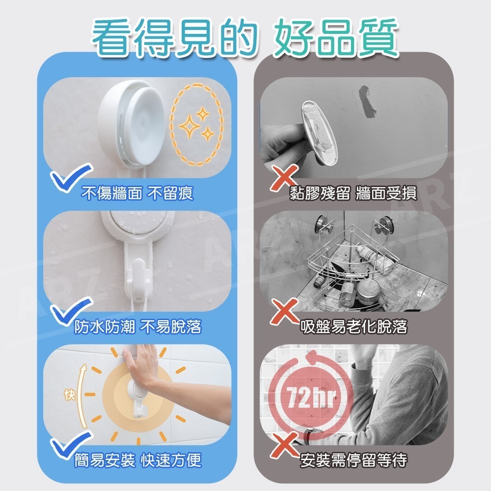 太力 無痕強力吸盤掛勾【ARZ】【E064】免釘掛勾 強力掛勾 無痕掛勾 廚房掛鉤 浴室掛鉤 廚具掛勾 門掛鉤 旋轉掛勾-細節圖2
