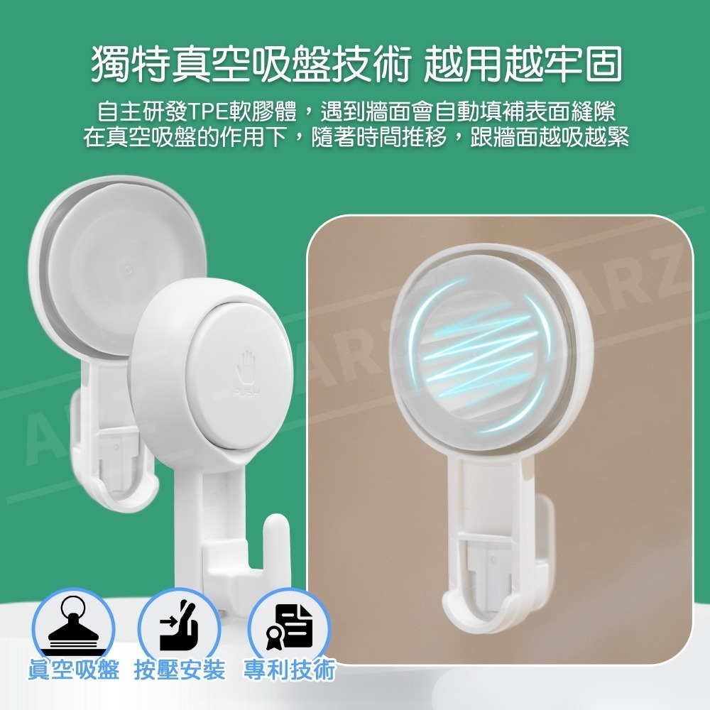 太力 無痕強力吸盤掛勾【ARZ】【E064】免釘掛勾 強力掛勾 無痕掛勾 廚房掛鉤 浴室掛鉤 廚具掛勾 門掛鉤 旋轉掛勾-細節圖4
