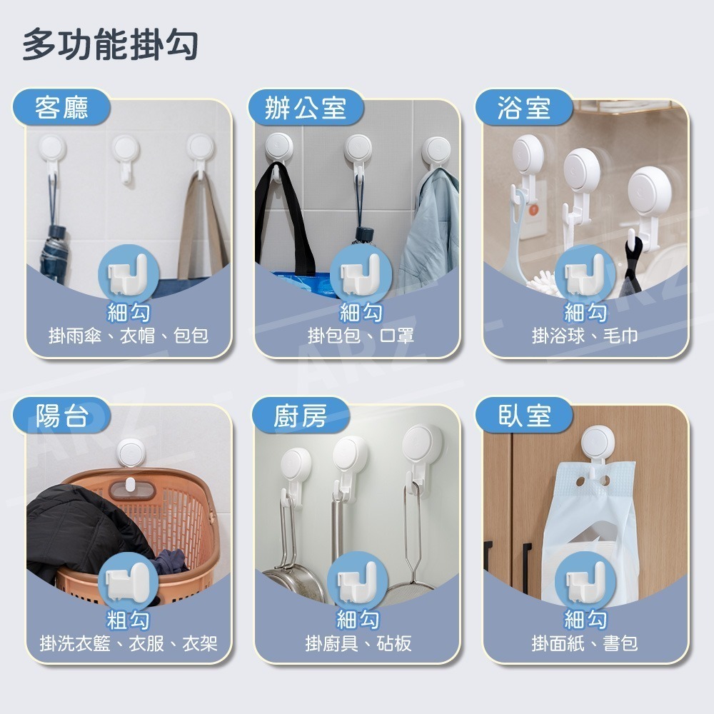 太力 無痕強力吸盤掛勾【ARZ】【E064】免釘掛勾 強力掛勾 無痕掛勾 廚房掛鉤 浴室掛鉤 廚具掛勾 門掛鉤 旋轉掛勾-細節圖8