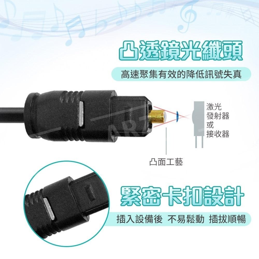 OD2.2 數位光纖線【ARZ】【D039】Toslink 光纖音頻線 0.5~25米SPDIF 光纖音源線 光纖音訊線-細節圖6