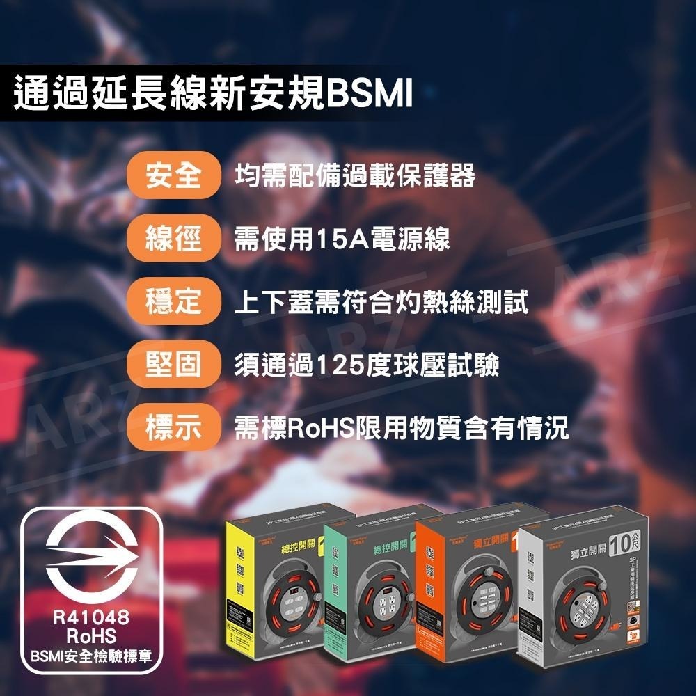 PowerSync 群加延長線輪座【ARZ】【D196】輪座式延長線 輪座式動力線 動力延長線 超長延長線 露營延長線-細節圖3