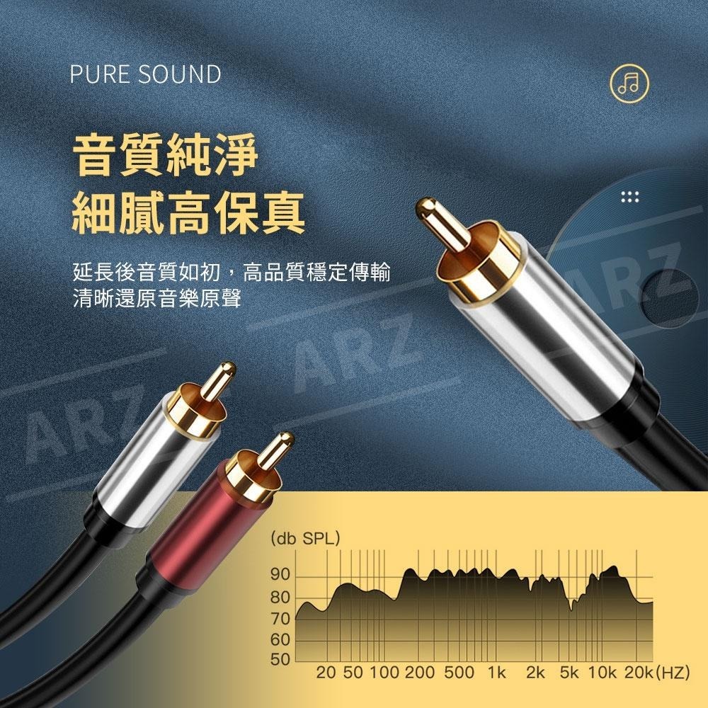 3.5mm轉2RCA 立體聲音源線 【ARZ】【D044】0.5米~10米 發燒級 2rca 音響連接線 音源線 音訊線-細節圖6