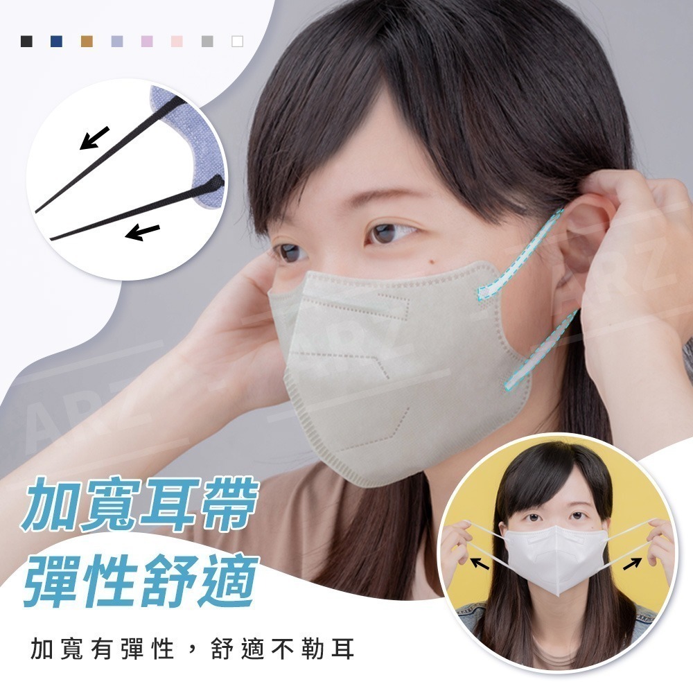 大成 醫療級 5D口罩 台灣製 20入【ARZ】【D146】蝶型口罩 醫用口罩 立體口罩 韓版口罩 無痛口罩 特殊色口罩-細節圖3