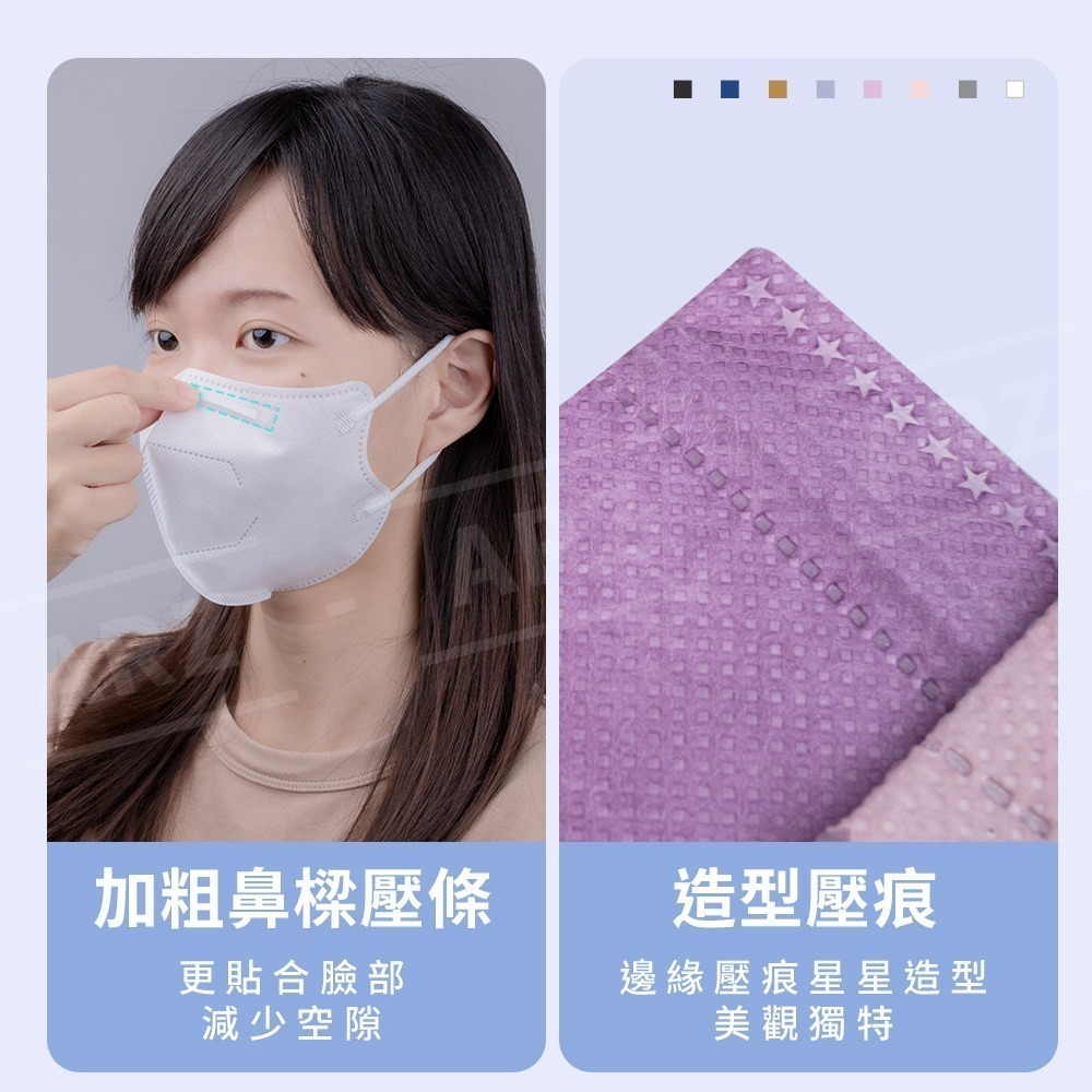 大成 醫療級 5D口罩 台灣製 20入【ARZ】【D146】蝶型口罩 醫用口罩 立體口罩 韓版口罩 無痛口罩 特殊色口罩-細節圖5