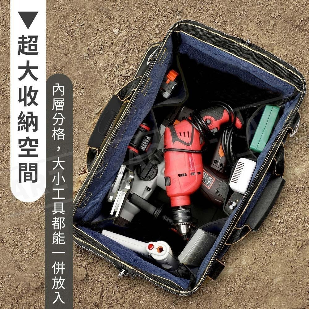 電動工具耐重包【ARZ】【C105】防水加厚 五金工具包 可肩背/大容量 露營工具包 重型工具包 維修工具袋 工具袋-細節圖3