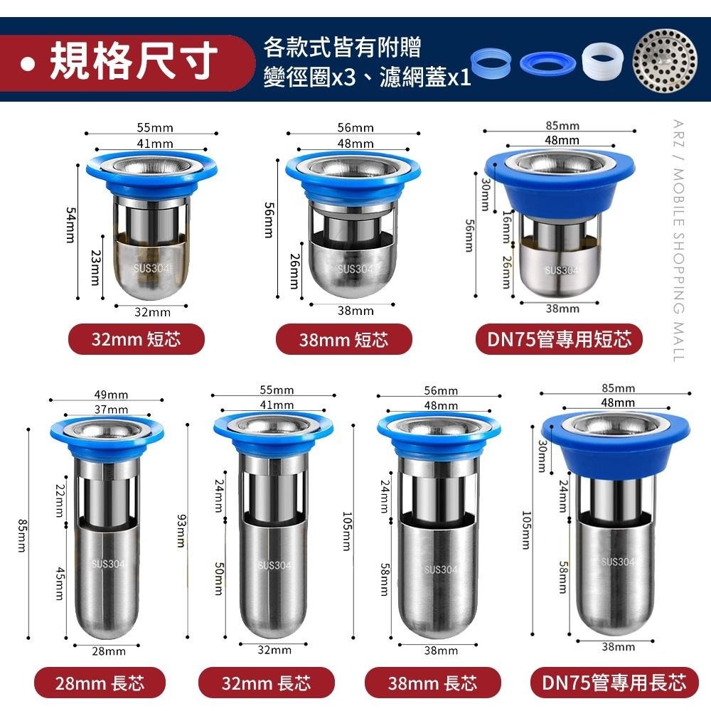 不鏽鋼地漏【ARZ】【C142】304 防臭地漏芯 排水孔地漏塞 浴室地漏蓋 防臭地漏 防蟑落水頭 落水頭 地漏塞 地漏-細節圖9