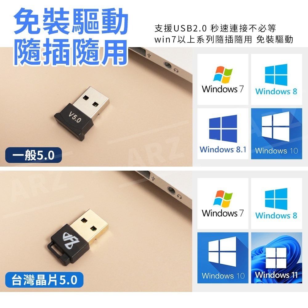 USB 藍牙接收器 台灣晶片5.0【ARZ】【B097】藍牙適配器 車用藍芽接收器 藍芽發射器 藍芽音頻接收器 外接藍牙-細節圖7