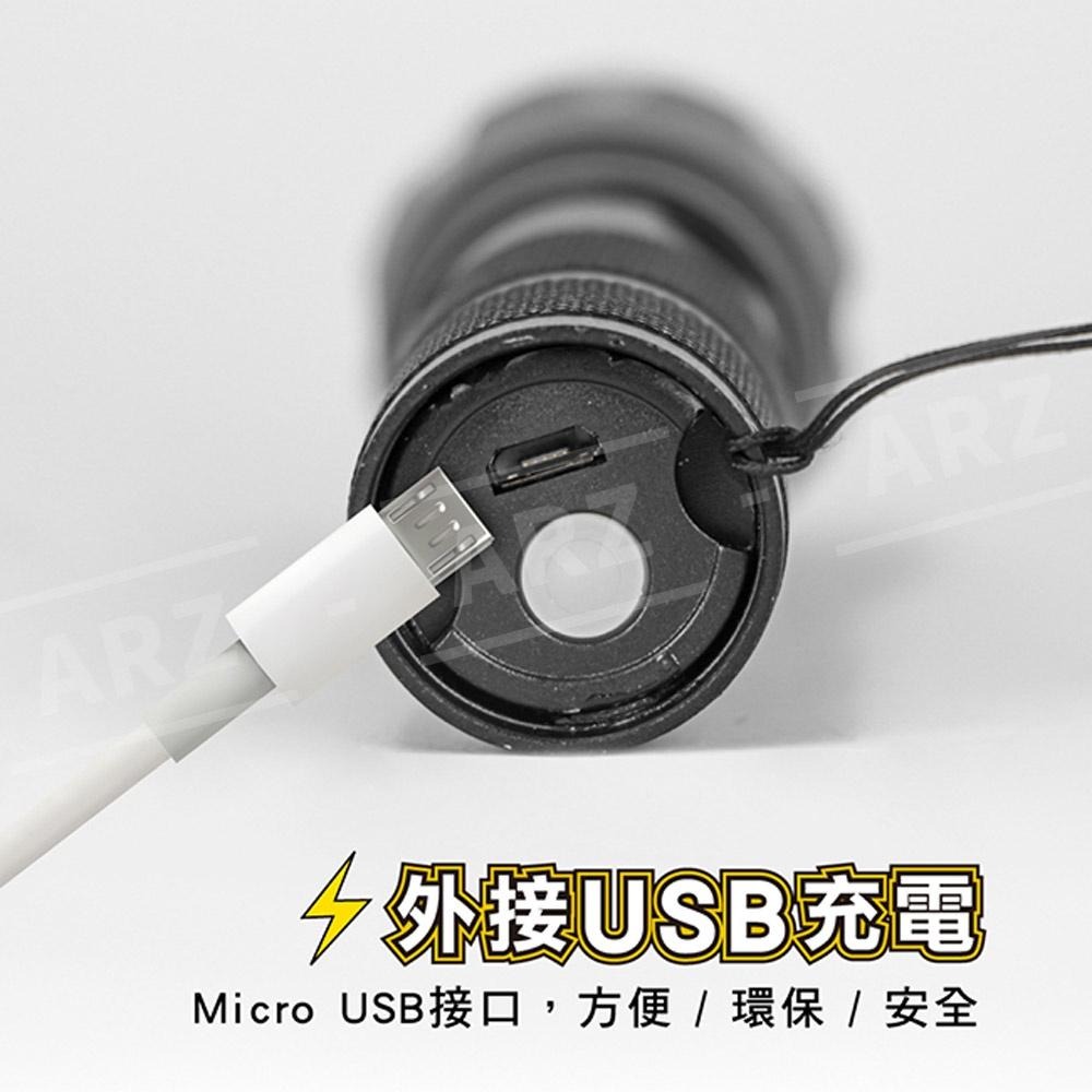 KINYO 大廣角手電筒【ARZ】【C012】強光手電筒 變焦手電筒 USB手電筒 照明燈 軍用手電筒 LED手電筒-細節圖4