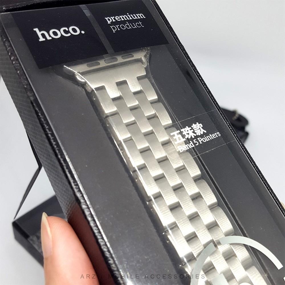 HOCO 五珠錶鏈鋼帶【ARZ】【A403】Apple Watch 7 SE 6 5 41/40/38mm 不鏽鋼手錶帶-細節圖2