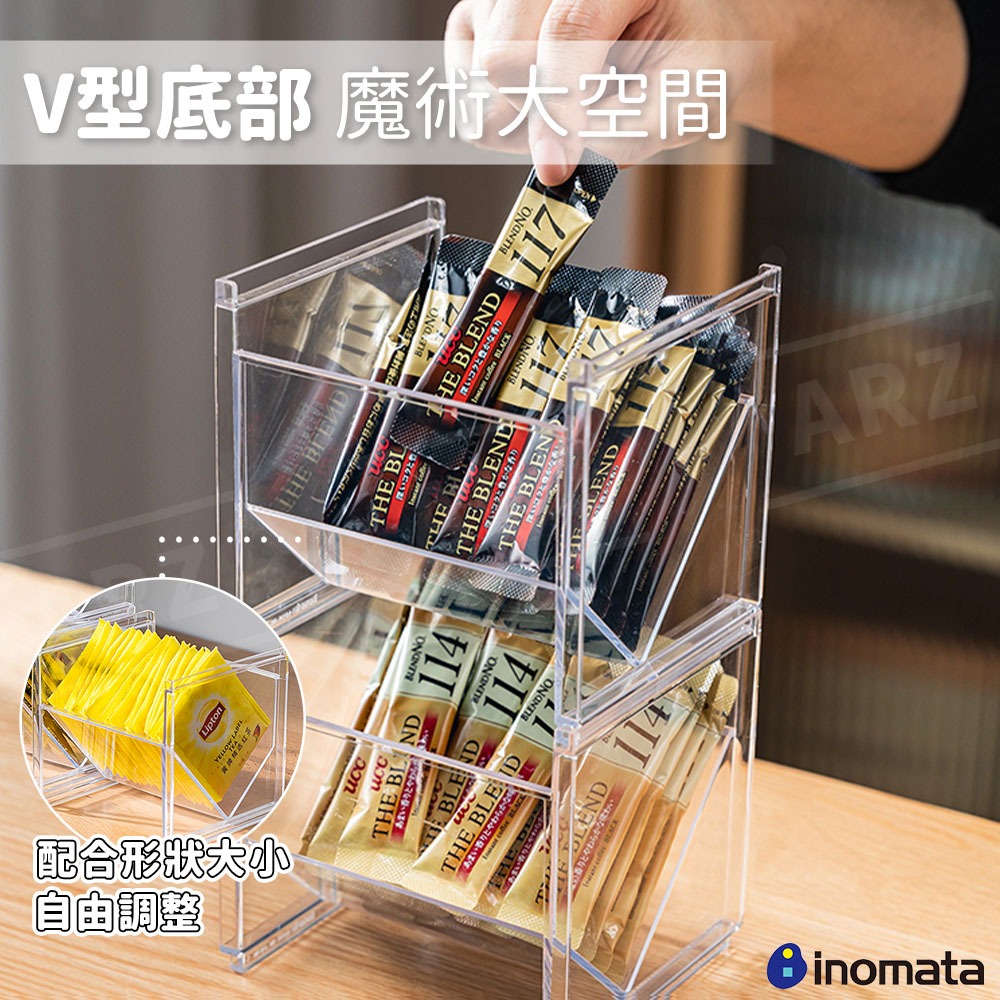 Inomata日本製 茶包收納架 可疊加【ARZ】【F009】咖啡包 茶包收納盒 茶包架 咖啡膠囊 醬料包收納 廚房收納-細節圖7