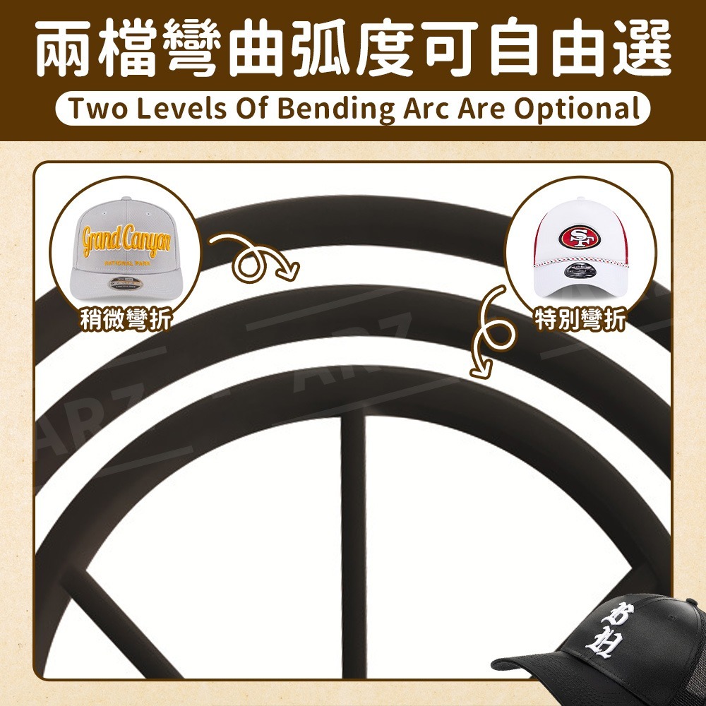 帽簷彎沿定型器【ARZ】【F308】帽子彎沿器 棒球帽 帽沿 帽型固定 帽檐折彎器 帽簷固型器 帽舌 定型器 帽托 撐帽-細節圖4