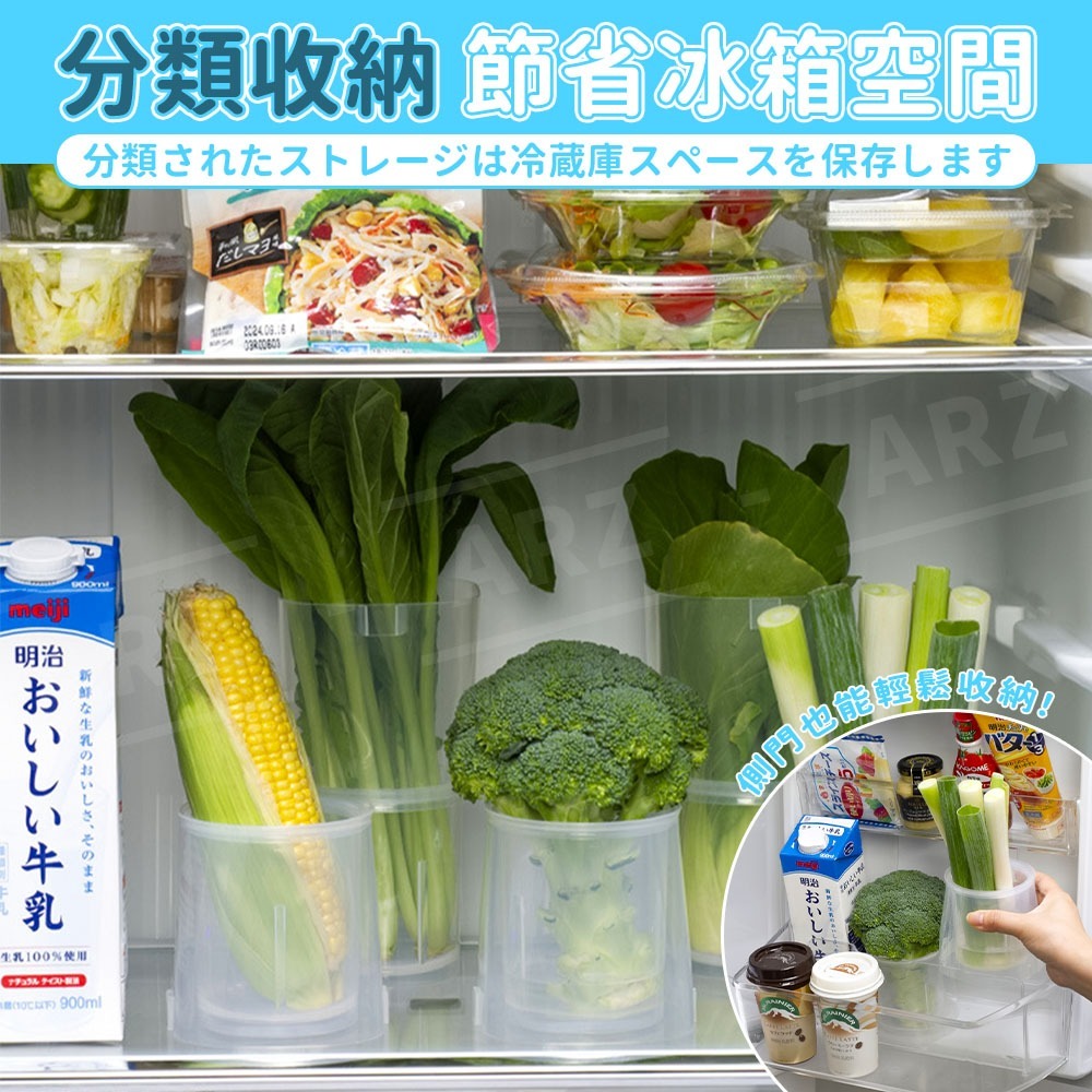 Inomata 鮮蔬冷藏收納座【ARZ】【G111】可伸縮 蔬菜保鮮盒 蔬果收納盒 保鮮盒 冰箱收納盒 廚房收納 儲物盒-細節圖4