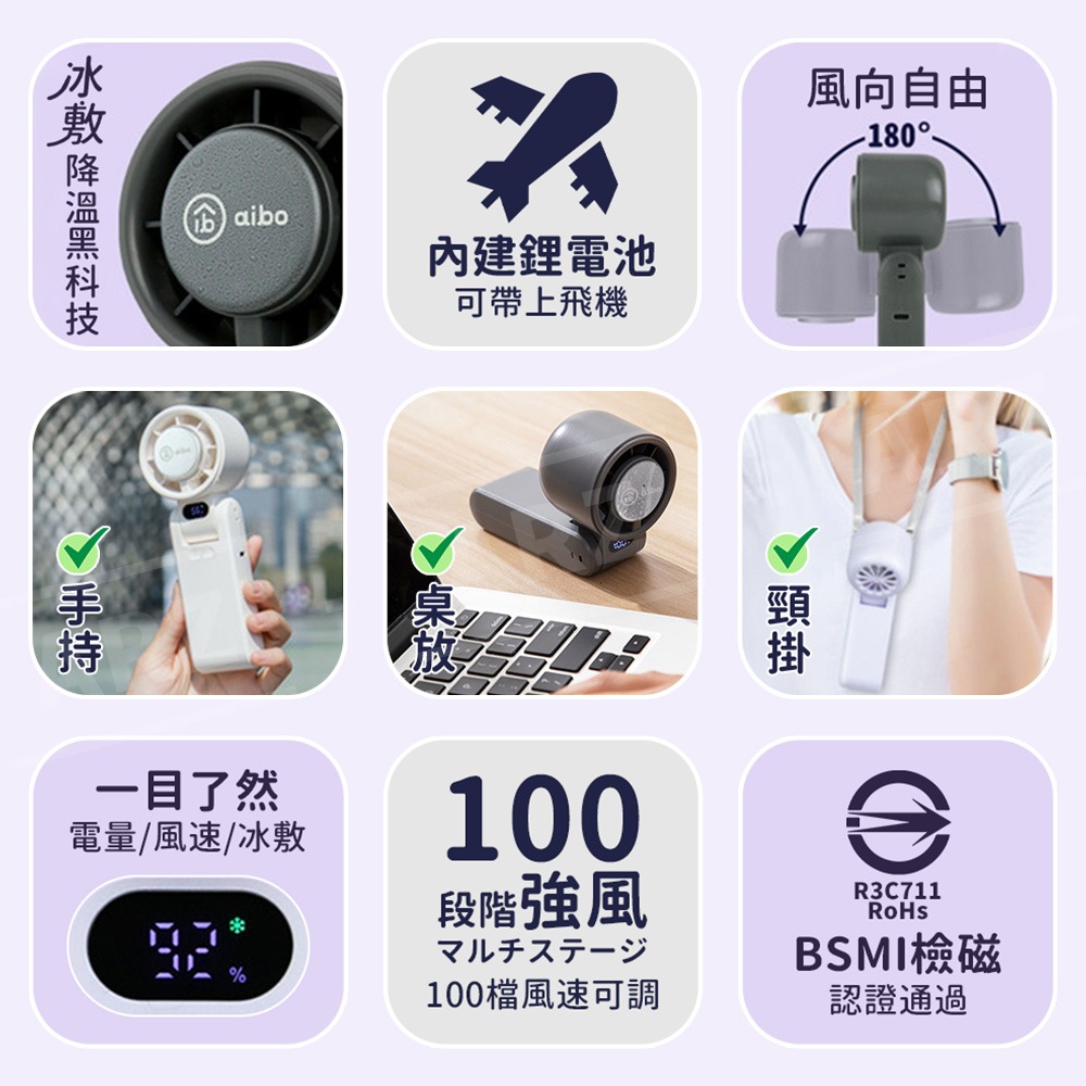 aibo 手持風扇 半導體製冷風扇【ARZ】【G117】冰敷風扇 頸掛風扇 隨身風扇 小風扇 手拿電風扇 風扇 渦輪風扇-細節圖3