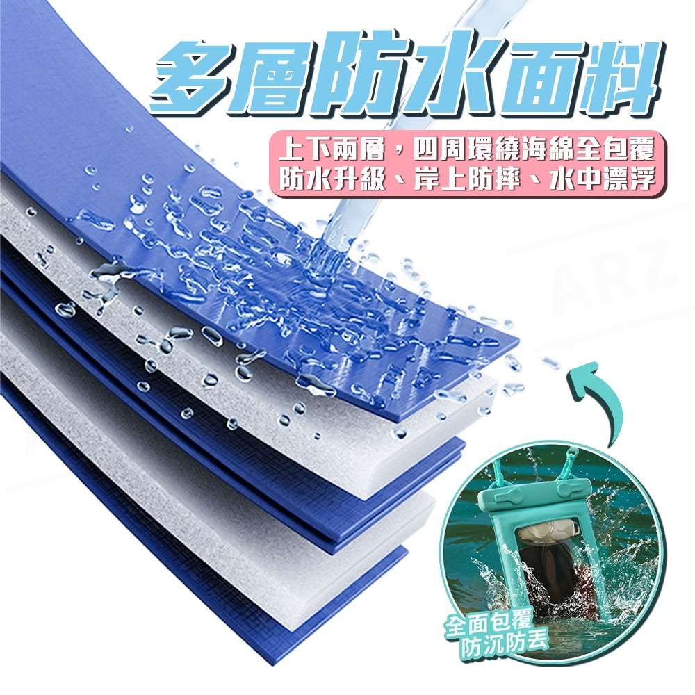 手機防水袋【ARZ】【G129】可觸控 防水手機袋 手機防水套 防水包 防水袋 手機包 游泳 玩水 手機套 手機夾鏈袋-細節圖4