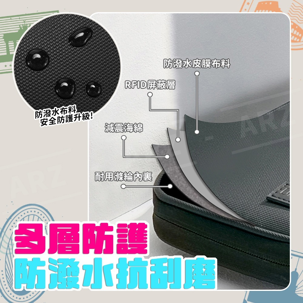 旅行護照包【ARZ】【G135】護照收納包 護照包 護照套 護照夾 護照保護套 證件包 拉鍊收納包 旅行錢包 旅行收納包-細節圖4