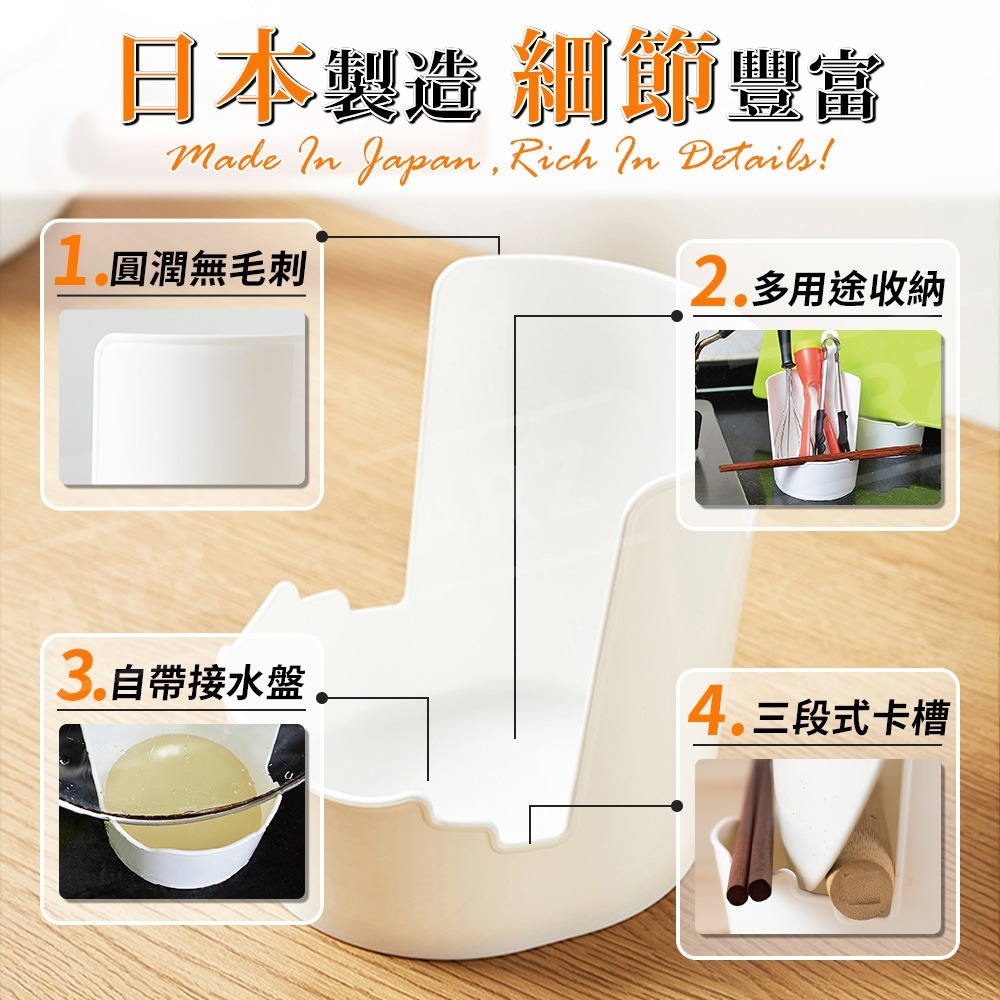 Inomata 料理小物架 日本製【ARZ】【G180】鍋蓋架 湯勺架 砧板架 鍋鏟架 餐具架 鍋蓋收納架 廚房 置物架-細節圖8