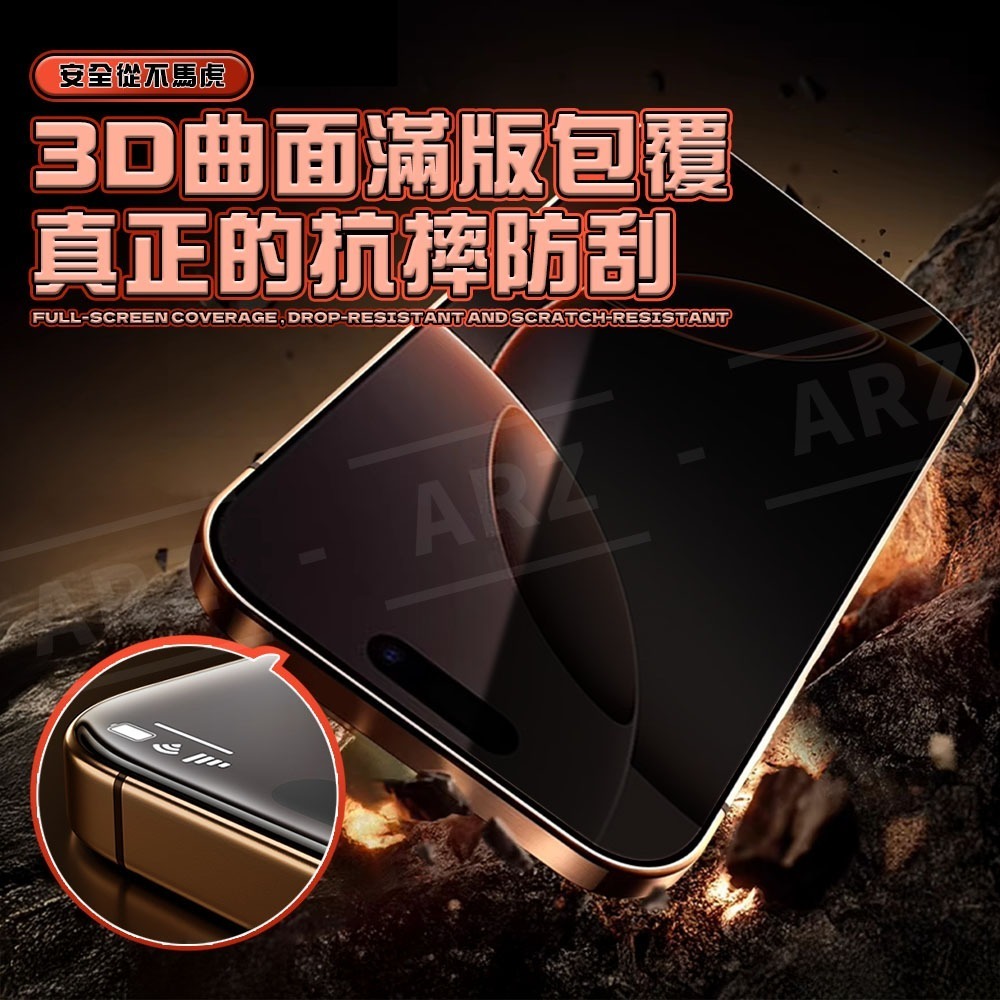 28度 防窺保護貼【ARZ】【G012】防窺膜 手機玻璃貼 螢幕防窺 防偷窺 適用iPhone17 16 Pro Max-細節圖7
