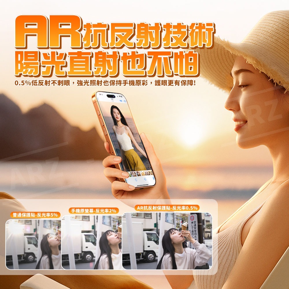 AR抗反射保護貼【ARZ】【G013】抗反光 玻璃貼 手機保護貼 螢幕保護貼 適用iPhone17 16 Pro Max-細節圖3