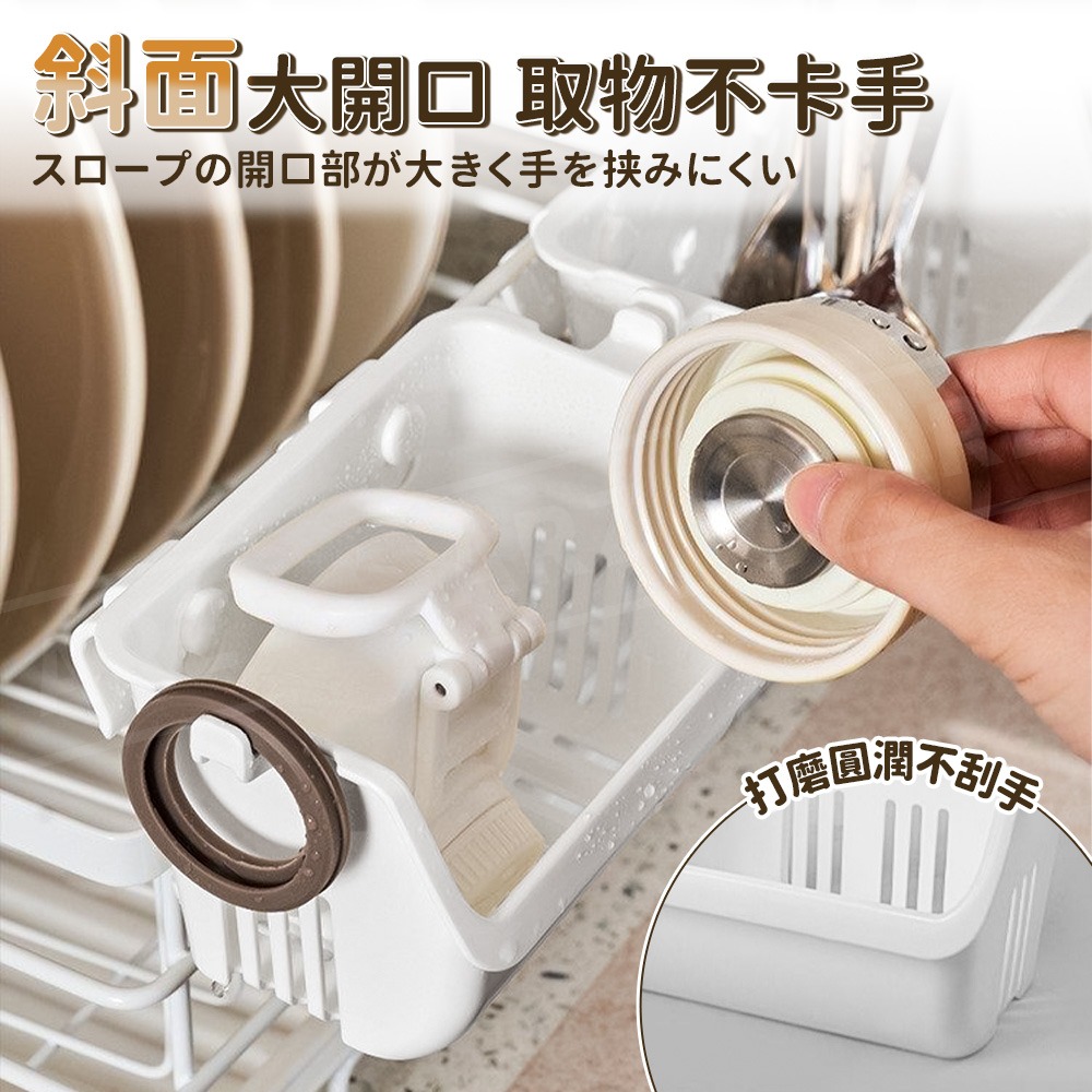 Inomata 懸掛式小物瀝水籃【ARZ】【H304】日本製 小物瀝水架 醬料包架 瓶蓋晾乾 瀝水籃 雜物收納 廚房收納-細節圖5