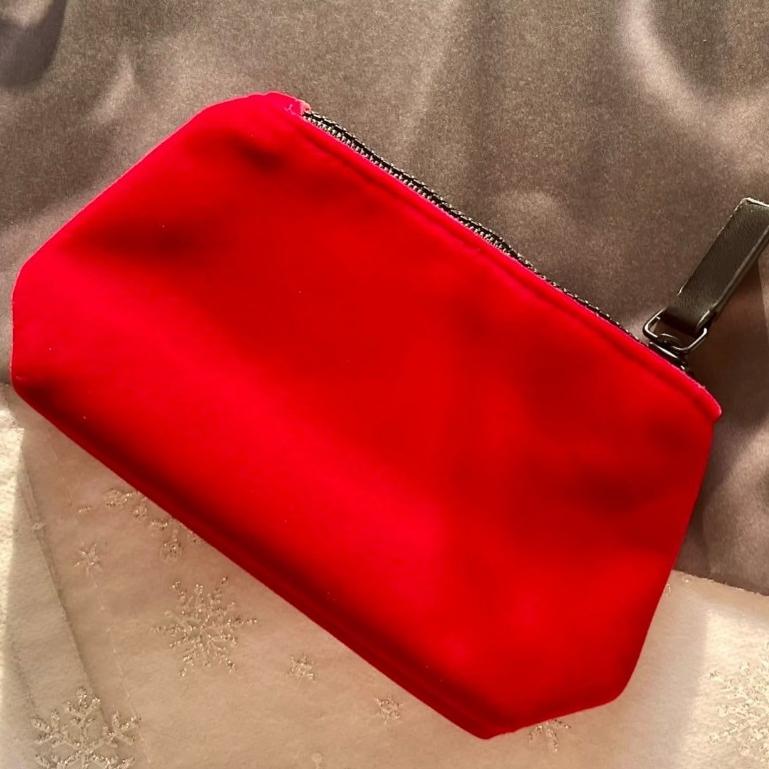 YSL 聖羅蘭 訂製酒紅/紅色化妝包(15*9.5*5cm) 專櫃貨 贈品包 全新-細節圖3