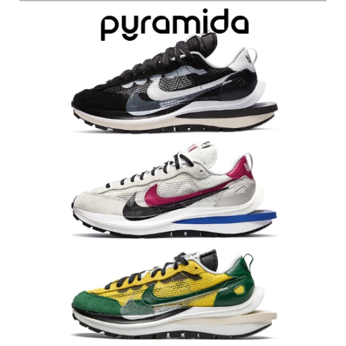 Puramida-Sacai X Nike VaporWaffle 黑白 白紅 黃綠CV1363-001-100-700