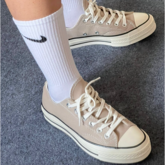 韓國🇰🇷連線 CONVERSE 70s 1970 奶茶色 三星標 低筒 帆布鞋 高筒168505C 168504C-細節圖4