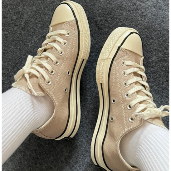 韓國🇰🇷連線 CONVERSE 70s 1970 奶茶色 三星標 低筒 帆布鞋 高筒168505C 168504C-細節圖7