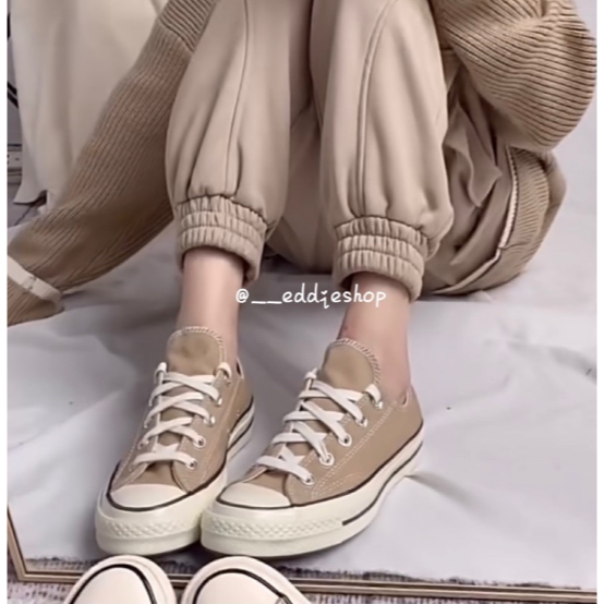 韓國🇰🇷連線 CONVERSE 70s 1970 奶茶色 三星標 低筒 帆布鞋 高筒168505C 168504C-細節圖11