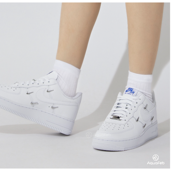 韓國直達 代購Nike Air Force 1 07 LX 女鞋 白 泫雅 銀色小勾 運動 休閒鞋 CT1990-100-細節圖6