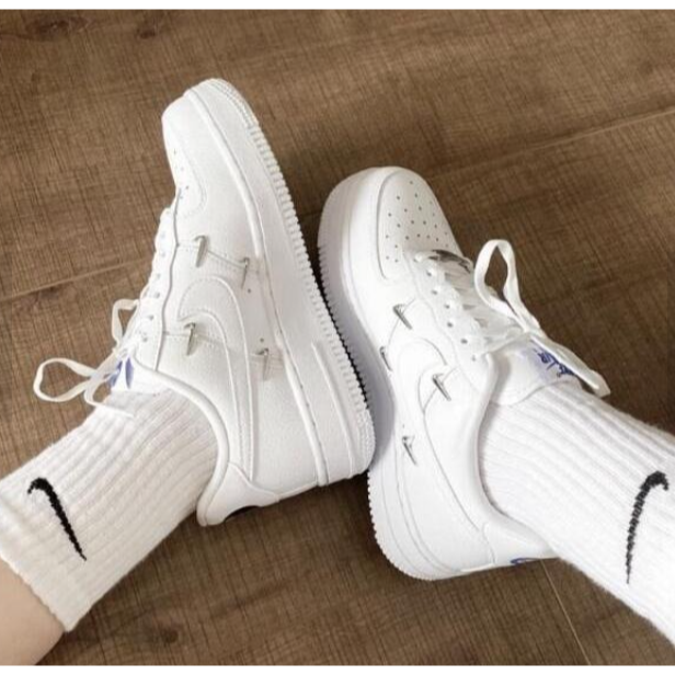 韓國直達 代購Nike Air Force 1 07 LX 女鞋 白 泫雅 銀色小勾 運動 休閒鞋 CT1990-100-細節圖8