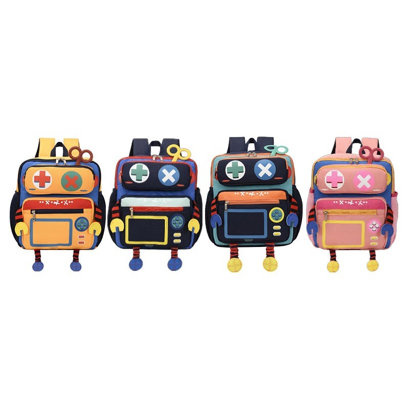 兒童背包｜超可愛機器人背包 附胸前扣 機器人背包 機器人小書包 兒童背包-細節圖2