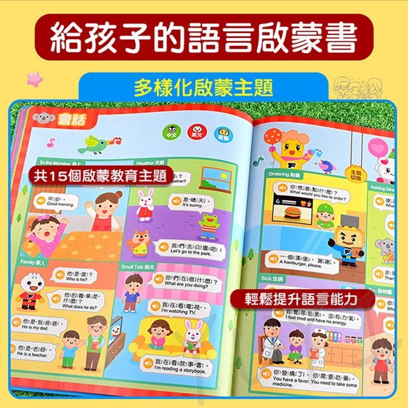 學習點讀書｜小手點讀學前啟蒙百科 (ㄅㄆㄇ+ABC+123+兒歌) 風車圖書 點讀書 電子書 有聲書 學前練習 認知學習-細節圖4